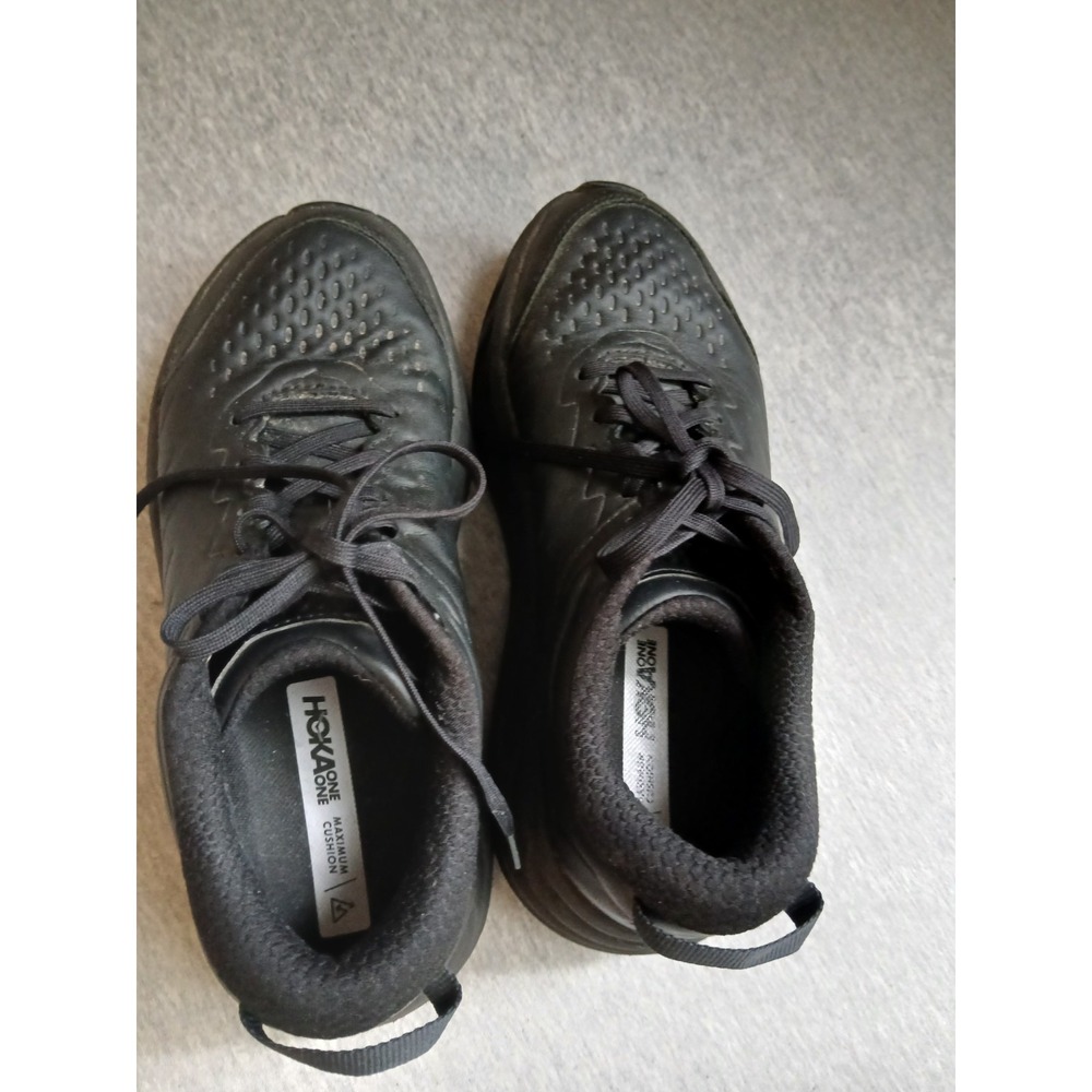 Hoka Sneakers Womens 9 Bondi SR Leather Black Lace Up Casual Comfort Everyday - Picture 8 of 14